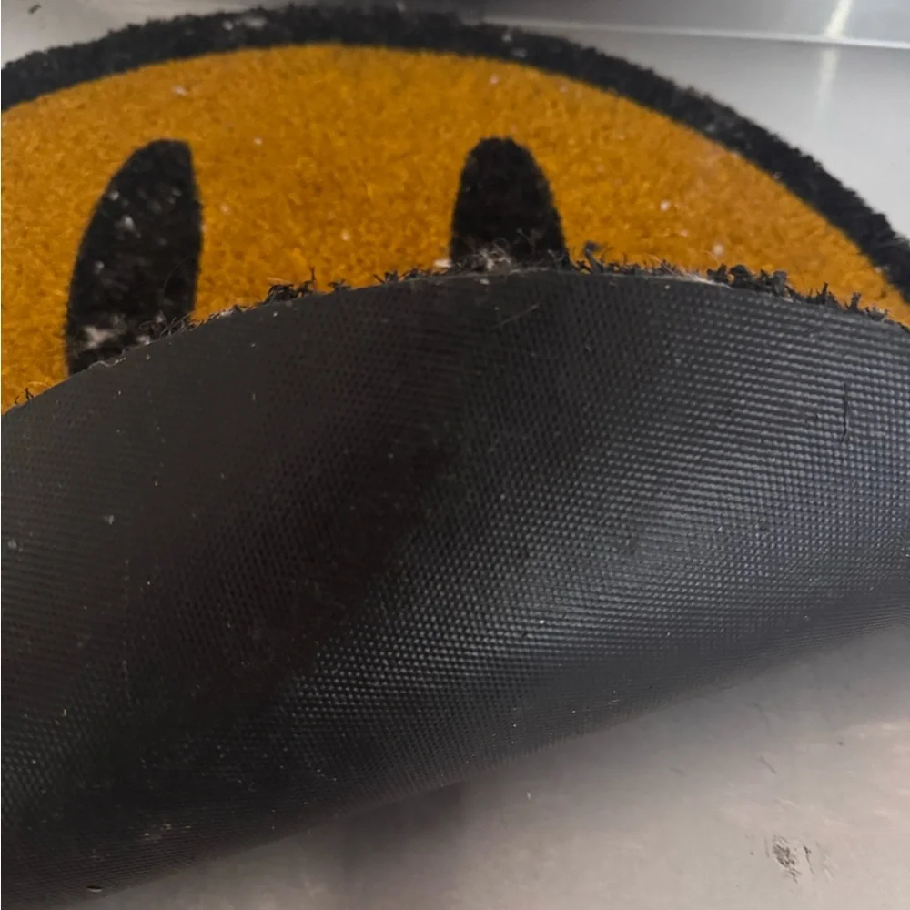 Smiley Face Doormat - Black and Brown